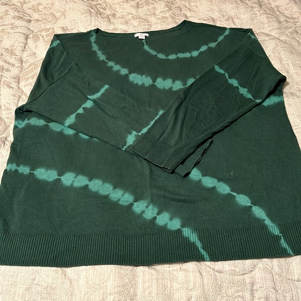 J Jill crew green sweater size L Petite